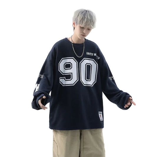 American Retro Street Pullover Sweater Oversized