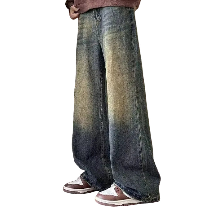 "YNGSTR ENERGY" Vintage Straight-leg Loose Jeans