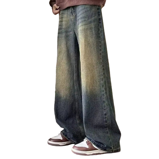 "YNGSTR ENERGY" Vintage Straight-leg Loose Jeans