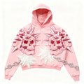 Pink Skull Retro Y2K 3D Printed Hoodie