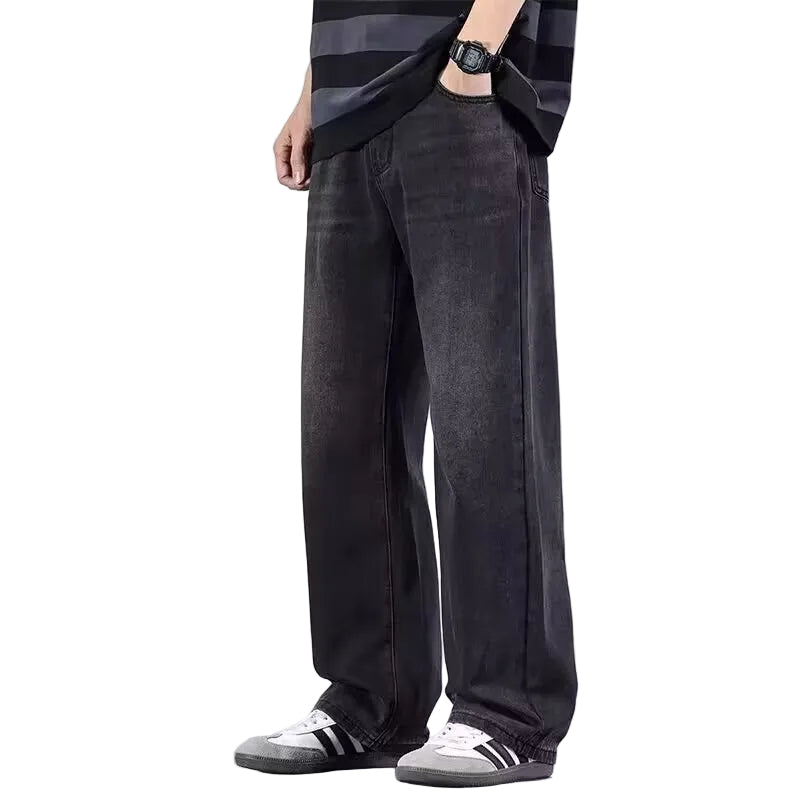"YNGSTR ENERGY" Vintage Straight-leg Loose Jeans