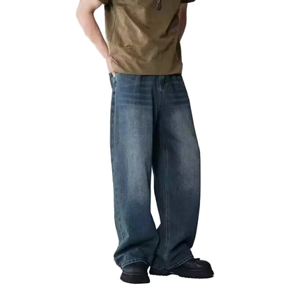 "YNGSTR ENERGY" Vintage Straight-leg Loose Jeans
