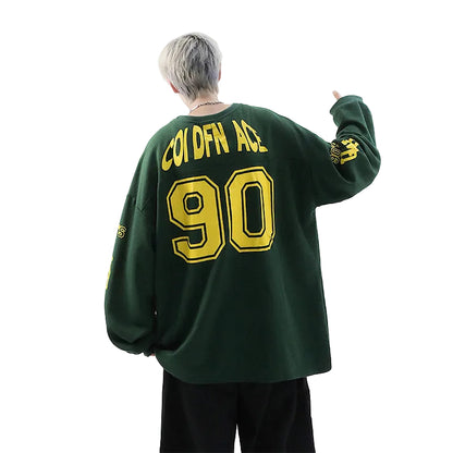 American Retro Street Pullover Sweater Oversized