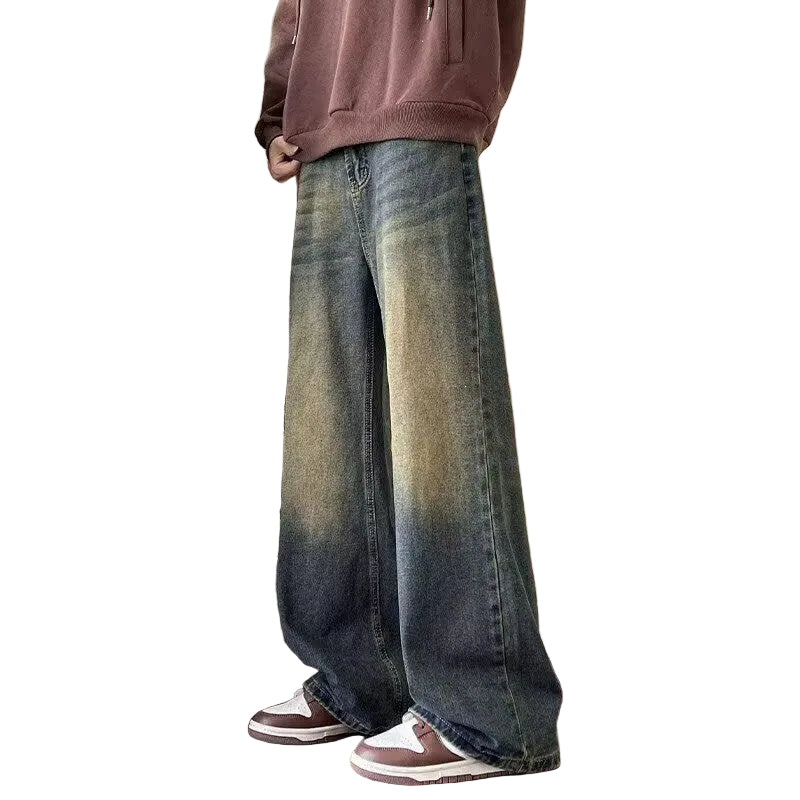 "YNGSTR ENERGY" Vintage Straight-leg Loose Jeans