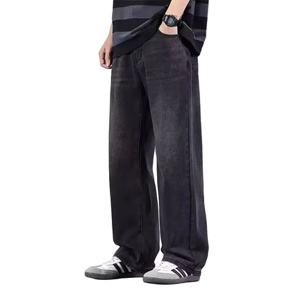 "YNGSTR ENERGY" Vintage Straight-leg Loose Jeans