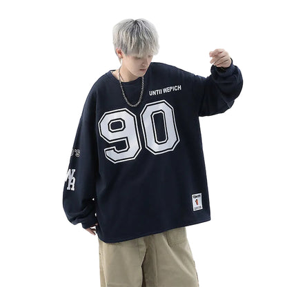 American Retro Street Pullover Sweater Oversized