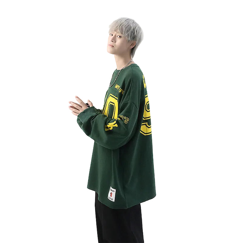 American Retro Street Pullover Sweater Oversized