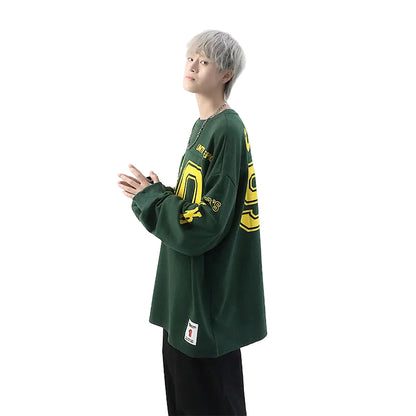 American Retro Street Pullover Sweater Oversized