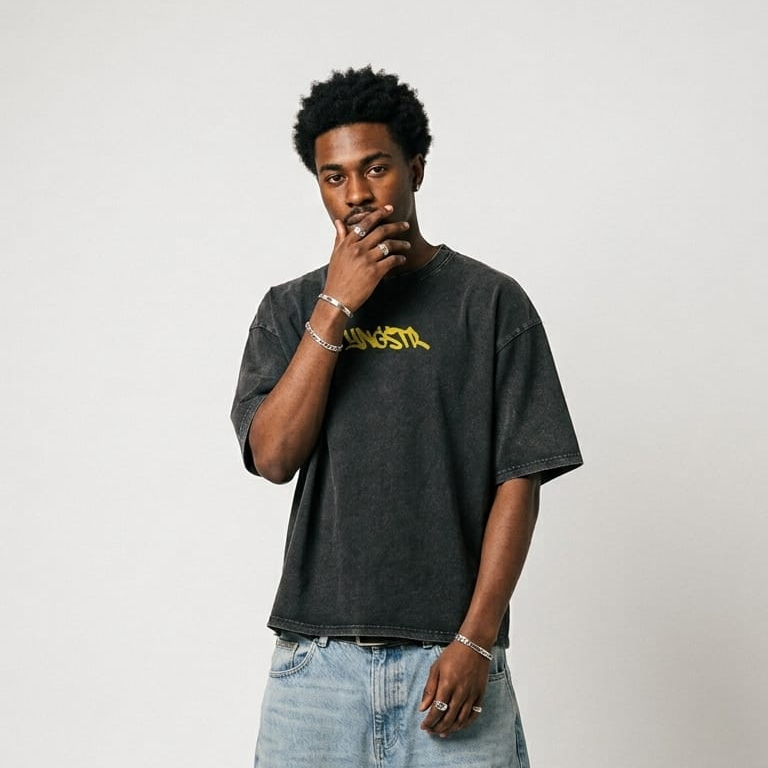 "YNGSTR" Retro Horse Oversized Graphic Tee